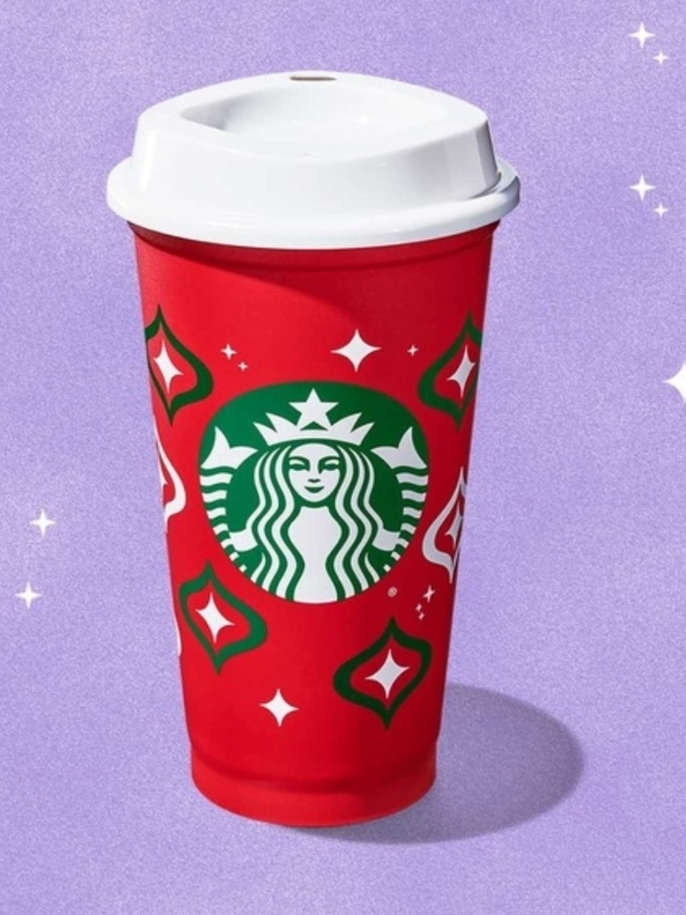 Starbucks Red and Green Holiday Reusable Cup with White Lid 2023 Collection